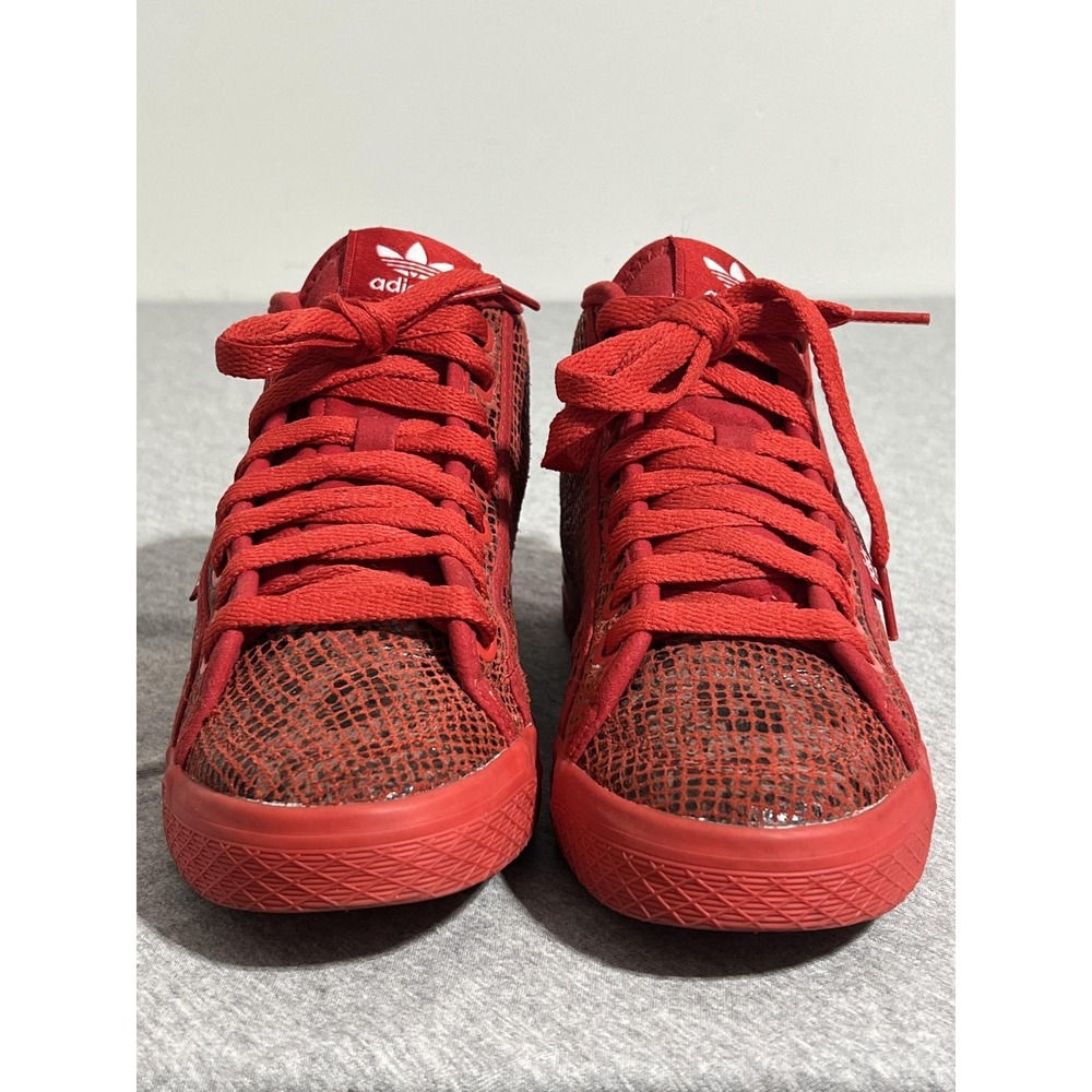 Adidas Shoes Womens Size 7 Red Snake Print High Top Sneakers Honey Mid Wedge - Picture 4 of 13